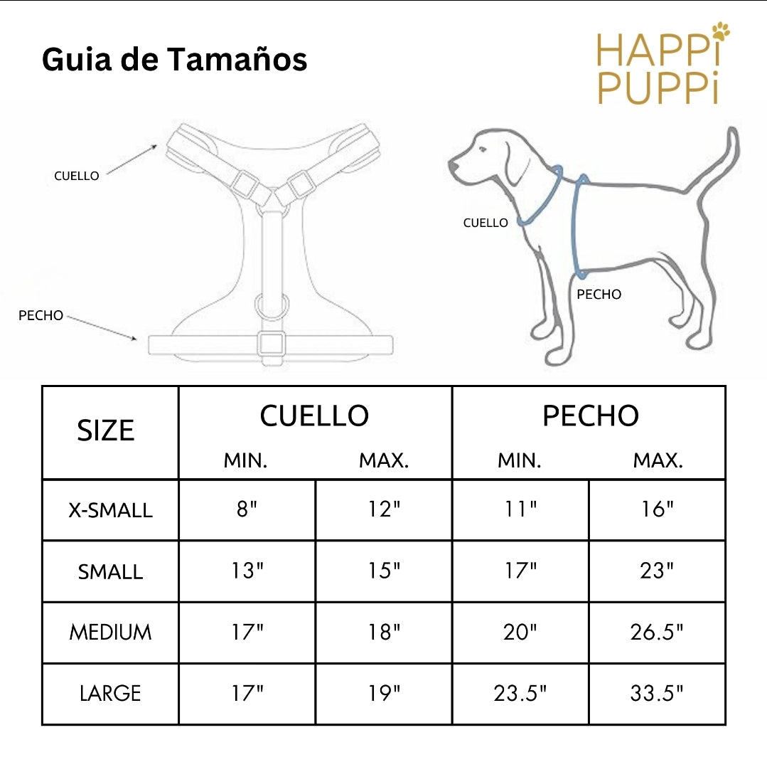 Happi Puppi Kit (Arnés, Leash, Poop Bag, Collar y Lazo) - Azul